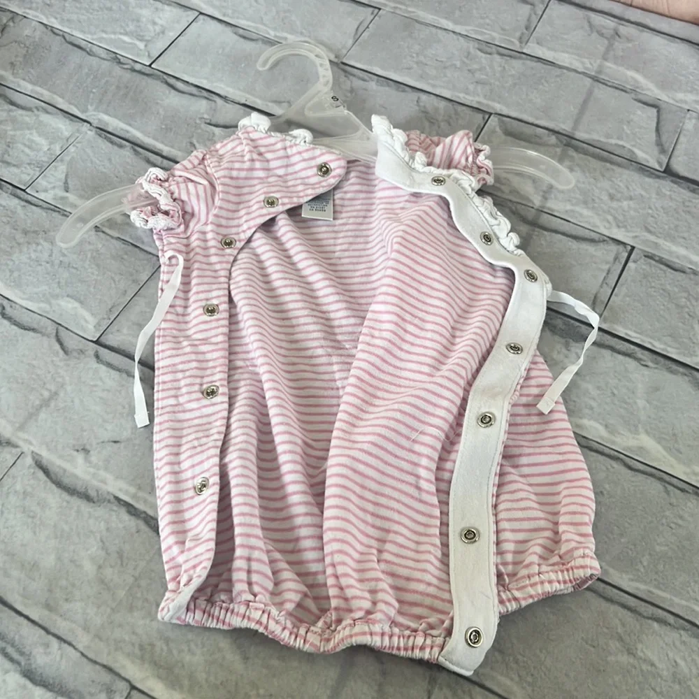 Ralph Lauren baby pink striped onesie size 6 M